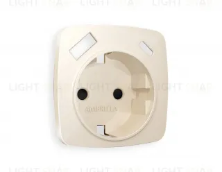 Лицевая панель OMEGA (Бежевый глянец) для электрической розетки с заземлением со шторками 2USB тип A+C QUANT OP3100 OP3100