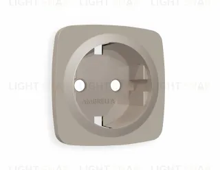Лицевая панель OMEGA (Серо-бежевый матовый) для электрической розетки с заземлением QUANT OP3660 OP3660