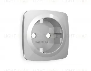 Лицевая панель OMEGA (Серебро глянец) для электрической розетки с заземлением QUANT OP4060 OP4060