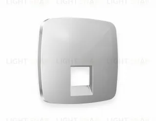 Лицевая панель OMEGA (Серебро глянец) для компьютерной/телефонной розетки RJ-45/RJ-11 QUANT OP4120 OP4120