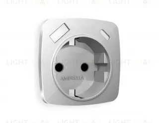 Лицевая панель OMEGA (Серебро глянец) для электрической розетки с заземлением со шторками 2USB тип A+C QUANT OP4100 OP4100