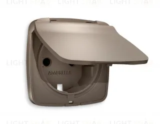 Лицевая панель OMEGA (Темная бронза матовый) для электрической розетки с заземлением со шторками и защитной крышкой IP44 QUANT OP6380 OP6380