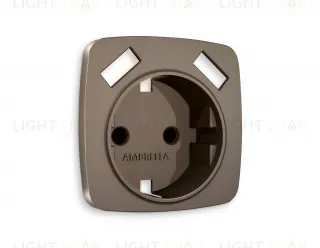 Лицевая панель OMEGA (Темная бронза матовый) для электрической розетки с заземлением со шторками 2USB тип A+A QUANT OP6390 OP6390