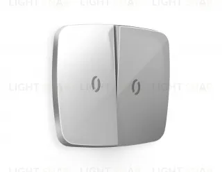 Лицевая панель OMEGA (Серебро глянец) для 2-клавишных выключателей с подсветкой QUANT OP4040 OP4040