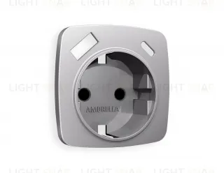 Лицевая панель OMEGA (Сталь матовый) для электрической розетки с заземлением со шторками 2USB тип A+C QUANT OP5100 OP5100