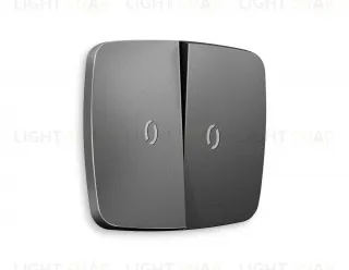 Лицевая панель OMEGA (Антрацит серый) для 2-клавишных выключателей с подсветкой QUANT OP6540 OP6540