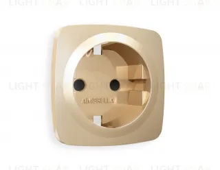 Лицевая панель OMEGA (Шампань) для электрической розетки с заземлением со шторками QUANT OP6070 OP6070