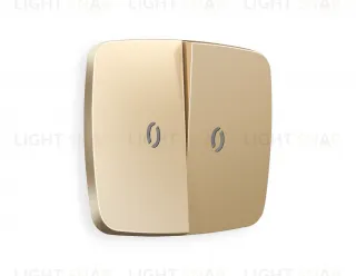 Лицевая панель OMEGA (Шампань) для 2-клавишных выключателей с подсветкой QUANT OP6040 OP6040
