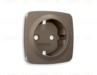 Лицевая панель OMEGA (Темная бронза матовый) для электрической розетки с заземлением QUANT OP6360 OP6360
