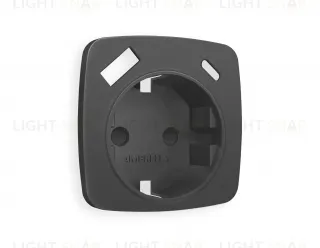 Лицевая панель OMEGA (Графит Мягкое касание) для электрической розетки с заземлением со шторками 2USB тип A+C QUANT OP9100 OP9100