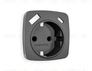 Лицевая панель OMEGA (Антрацит серый) для электрической розетки с заземлением со шторками 2USB тип A+C QUANT OP6600 OP6600