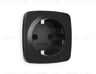 Лицевая панель OMEGA (Черный матовый) для электрической розетки с заземлением со шторками QUANT OP8070 OP8070