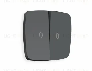 Лицевая панель OMEGA (Графит Мягкое касание) для 2-клавишных выключателей с подсветкой QUANT OP9040 OP9040