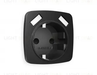 Лицевая панель OMEGA (Черный матовый) для электрической розетки с заземлением со шторками 2USB тип A+A QUANT OP8090 OP8090