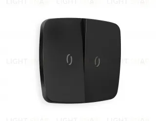 Лицевая панель OMEGA (Черный матовый) для 2-клавишных выключателей с подсветкой QUANT OP8040 OP8040