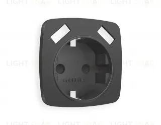 Лицевая панель OMEGA (Графит Мягкое касание) для электрической розетки с заземлением со шторками 2USB тип A+A QUANT OP9090 OP9090