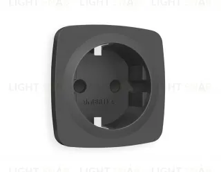 Лицевая панель OMEGA (Графит Мягкое касание) для электрической розетки с заземлением со шторками QUANT OP9070 OP9070