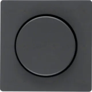 Центральная панель с регулирующей кнопкой для поворотного диммера, Q.1/Q.3, цвет: антрацитовый, с эффектом бархата 11376086 11376086