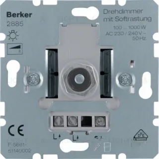 Мех-зм диммера поворотно-нажимного 100-1000Вт 230В~ 50/60 Гц с ”Soft”-регулировкой 2885 2885