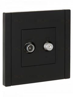 Розетка двойная TV+SAT IEK Forte&Piano черный FP-AF20-O-K02 FP-AF20-O-K02