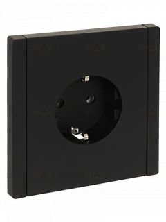 Розетка с заземлением без защитных шторок 16А безвинтовое крепление IEK Forte&Piano черный FP-R11-16-1-K02 FP-R11-16-1-K02