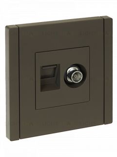 Розетка двойная TV+RJ45 кат.5E IEK Forte&Piano серый FP-AK20-1-K03 FP-AK20-1-K03