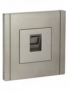 Розетка компьютерная RJ45 кат.6 нержавеющая сталь IEK Forte&Piano FP-K10-2-K46 FP-K10-2-K46