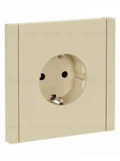 Розетка с заземлением с защитными шторками 16А безвинтовое крепление IEK Forte&Piano ваниль FP-R14-16-1-K10 FP-R14-16-1-K10