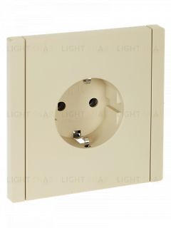 Розетка с заземлением без защитных шторок 16А безвинтовое крепление IEK Forte&Piano ваниль FP-R11-16-1-K10 FP-R11-16-1-K10
