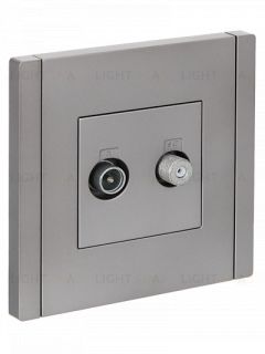 Розетка двойная TV+SAT IEK Forte&Piano нержавеющая сталь FP-AF20-O-K46 FP-AF20-O-K46