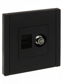Розетка двойная TV+RJ45 кат.5E IEK Forte&Piano черный FP-AK20-1-K02 FP-AK20-1-K02