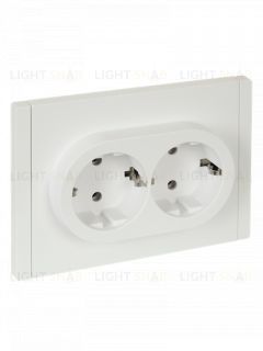 Розетка 2-местная с заземлением без защитных шторок 16А в сборе безвинтовое крепление IEK Forte&Piano белый FP-R21-16-1-K01 FP-R21-16-1-K01