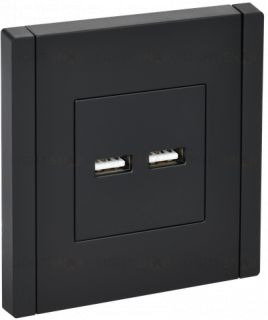 Розетка USB двойная A+A 3,1А IEK Forte&Piano черный FP-U21-D31-K02 FP-U21-D31-K02