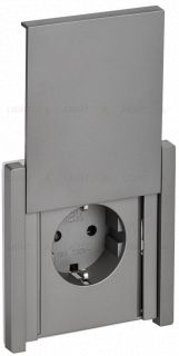 Розетка 1-местная с заземлением с защитными шторками и крышкой 16А IP44 IEK Forte&Piano нержавеющая сталь FP-R16-16-44-K46 FP-R16-16-44-K46