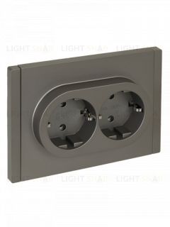 Розетка 2-местная с заземлением без защитных шторок 16А в сборе безвинтовое крепление IEK Forte&Piano нержавеющая сталь FP-R21-16-1-K46 FP-R21-16-1-K46