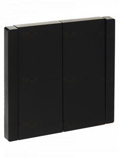 Выключатель 2-клавишный проходной 10А IEK Forte&Piano черный FP-V22-0-10-1-K02 FP-V22-0-10-1-K02