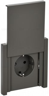 Розетка 1-местная с заземлением с защитными шторками и крышкой 16А IP44 IEK Forte&Piano серый FP-R16-16-44-K03 FP-R16-16-44-K03