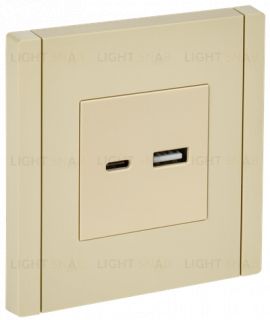 Розетка USB двойная A+C 3,1А IEK Forte&Piano ваниль FP-U22-D31-K10 FP-U22-D31-K10