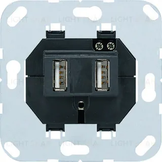 Jung Механизм USB-розетки, 2 гнезда, до 1,4 А/ч USB15CAWW USB15CAWW