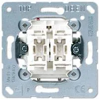 Jung ECO Profi. Механизм выключателя 2х клавишного 10АХ, 250V~, белый EP405U EP405U