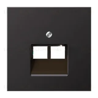 JUNG EcoProfi Standart Черный матовый Накладка 2-ой ТЛФ/комп розетки EP569-2BFPLUASWM EP569-2BFPLUASWM