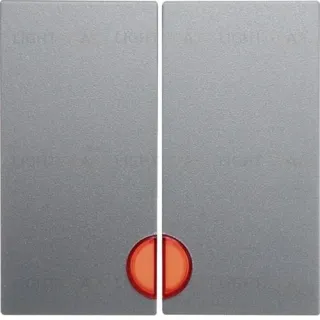 Клавиши с красной линзой, B.x, цвет: алюминий, матовый 16271404 16271404