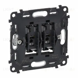 Valena IN'MATIC. Механизм выключателя двухклавишного кнопочного 6А 250В.Безвинтовые зажимы 752018 752018