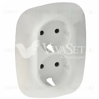 Valena ALLURE.Лицевая панель для двойной силовой розетки 2х2К+З.Жемчуг 754959 754959