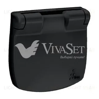 Valena ALLURE.Лицевая панель розетки 2К+З с крышкой.Антрацит 754848 754848