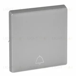 Valena Life. Лицевая панель для кнопочного выключателя, с символом "звонок".Алюминий 755012 755012