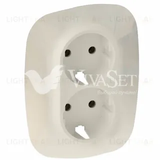 Valena ALLURE.Лицевая панель для двойной силовой розетки 2х2К+З.Слоновая кость 754956 754956