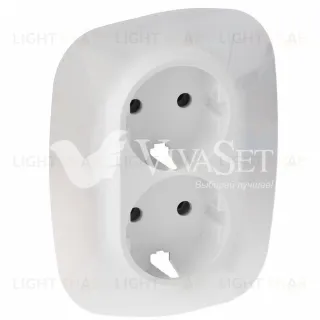 Valena ALLURE.Лицевая панель для двойной силовой розетки 2х2К+З.Белая 754955 754955