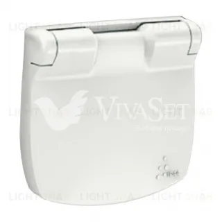 Valena ALLURE.Лицевая панель розетки 2К+З с крышкой.Жемчуг 754849 754849