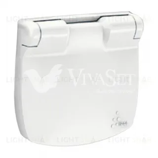 Valena ALLURE.Лицевая панель розетки 2К+З с крышкой.Белая 754845 754845